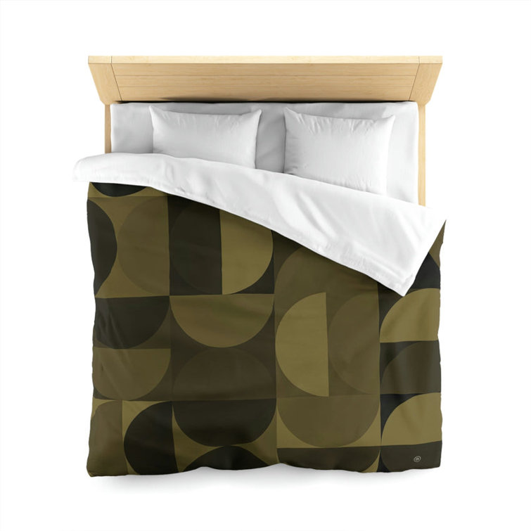 Hokku Designs Jacoub Mid Century Modern Geometry Duvet Cover Espresso